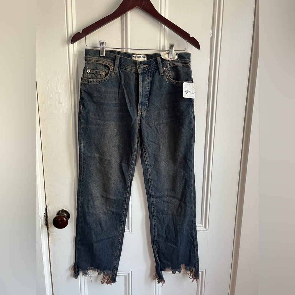 We The Free Dark Blue Straight Jeans